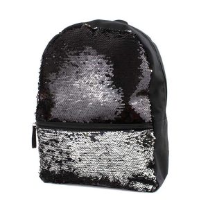 Black Sequin Backpack, School Bags