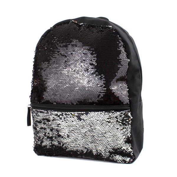 Black Sequin Backpack, School Bags