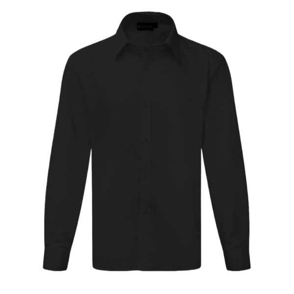 Black Slim Fit Long Sleeve Shirt (Twinpack), Shirts & Blouses